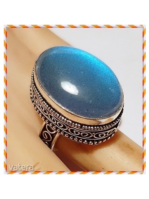 Csoda szép metszett ezüst indiai kézzel készitett opál opalit 17,7 mm gyűrű << lejárt 906702