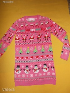 NEXT karácsonyi mintás kötött ruha, hosszított pulóver - 8 év, 128-as méret (121) << lejárt 1354094 85 fotója