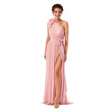 Világos rózsaszínű Ana Radu luxus hosszú harang egy vállas ruha muszlinból béléssel << lejárt 49844