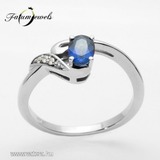 ER304 14k Gyémánt Kék Zafír Gyűrű << lejárt 80082