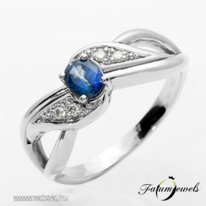 ER307 14k Gyémánt Kék Zafír Gyűrű << lejárt 7197493 7 fotója