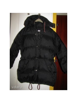 L,XL pehely toll kabát, fekete, kályha meleg téli kabát,kapucnija le is vehető, pille könnyű << lejárt 218439