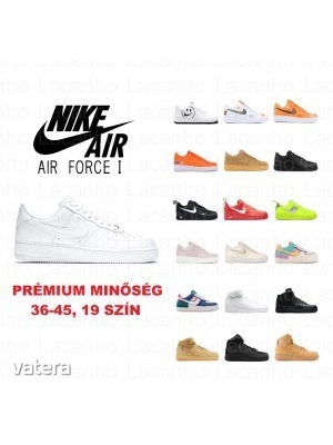 Új Nike Air Force 1 Női Férfi Unisex Cipő, Low Mid High, 36-45, 19 szín, Top Minőség, Garancia! << lejárt 916656