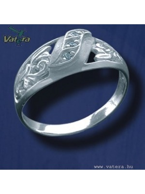 Női ezüst gyűrű, köves barokk mintás Minden méretben! << lejárt 332939