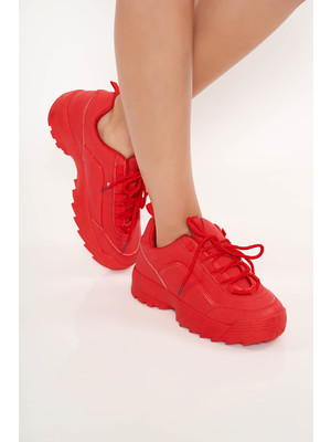 Piros casual sport cipő fűzővel köthető meg << lejárt 646268