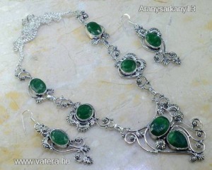 Smaragd köves 925 ezüst nyaklánc és fülbevaló szett << lejárt 1644458 28 fotója