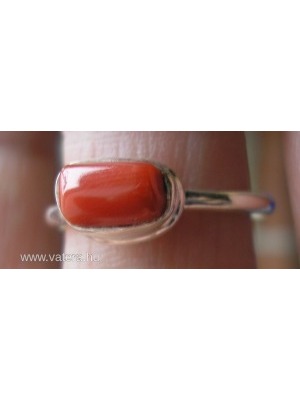 925 ezüst gyűrű vörös korallal 16,6/52,1 mm, szolíd << lejárt 872884