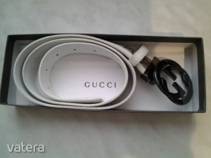 Gucci női öv barna-fehér 105 cm+5 cm a csat , 4 cm széles Dobozával eggyütt << lejárt 7320770 84 fotója