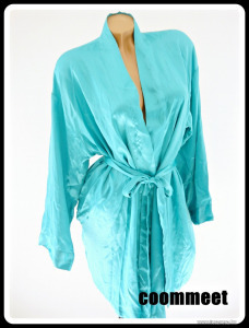 Victoria's Secret türkiz, könnyed, szatén, kimonó köntös (One Size) << lejárt 9920365 40 fotója