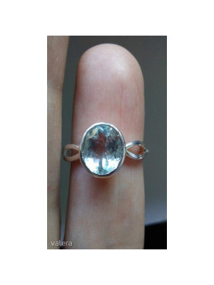 Akvamarin köves gyűrű 925 finomságú ezüst foglalatban (54) << lejárt 125446