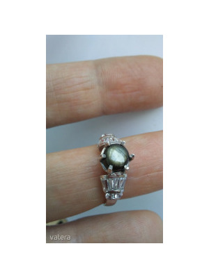Fekete zafír köves 925 finomságú ezüst gyűrű << lejárt 968370