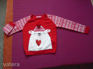M&S.Kids Jegesmackó mintás vastag kötött csillogó szívecskés pulóver 9-10--évesre << lejárt 1808200 99 fotója