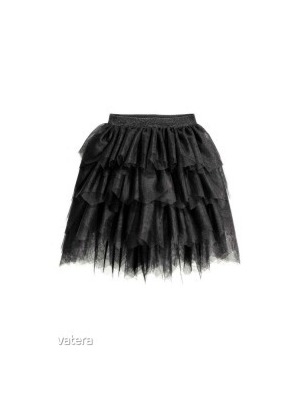 H&M gyönyörű hosszú, fodros, címkés új, fekete tüll szoknya, rengeteg puha tüllel, 140-es << lejárt 329705