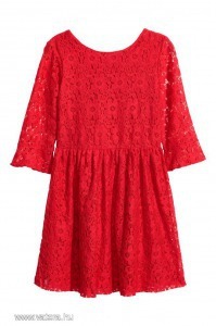 H&M gyönyörű új, piros csipke ruha, 140-es << lejárt 1903696 7 fotója