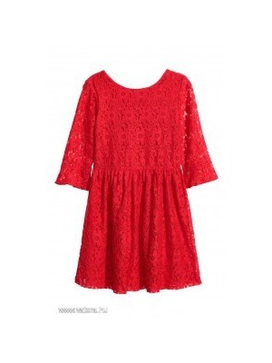 H&M gyönyörű új, piros csipke ruha, 140-es << lejárt 628409