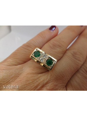 Smaragdos - brilles art deco arany gyűrű << lejárt 272335