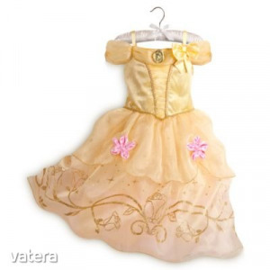 Disney Store Belle hercegnő prémium jelmez+korona, arany csillámos rózsás, tüllfodros  << lejárt 6217489 71 fotója