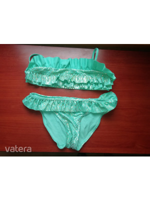 H&M zöld és arany fodros bikini 134/140 8-10 év << lejárt 32649