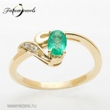 ER314 14k Gyémánt Smaragd Gyűrű << lejárt 823860