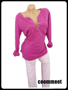 Love to Lounge magenta-rózsaszín, gombos nyakú pizsama (L) << lejárt 9073562 91 fotója