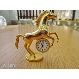 Aranyozott paripa, ló asztali óra (7.5cm, olasz, Riviera óraszerkezet) << lejárt 813326