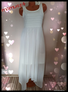 38/M H&M gyönyörű muszlinos, asszimetrikus, krém színű pompás ruha << lejárt 3300969 99 fotója