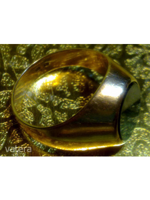 Gyönyörű antik pénzverdés 14 K arany onix drágaköves art deco gyűrű << lejárt 356018