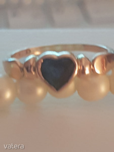 14 K arany gyűrű természetes, valódi szív alakúra csiszolt kék zafírral << lejárt 2885341 20 fotója