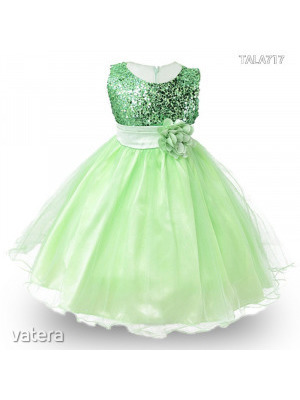 Zöld Flitteres tüll szoknyás kislány ruha alkalomra partira 2-12év AZONNAL POSTÁZOM! << lejárt 232841