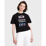 Tommy Jeans New York City Crop top Fekete